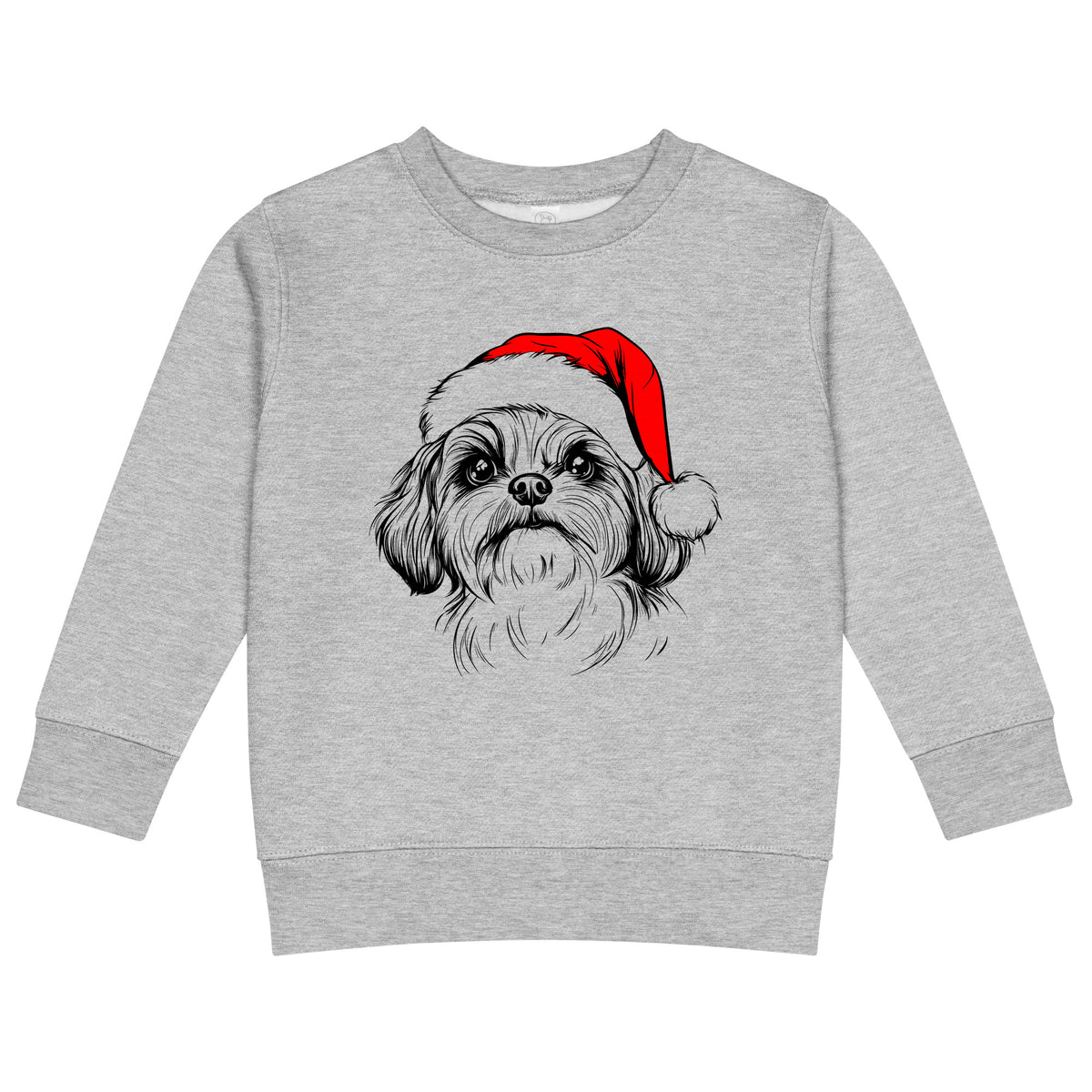 Shih Tzu Christmas dog sweatshirt — toddler and kids Heather