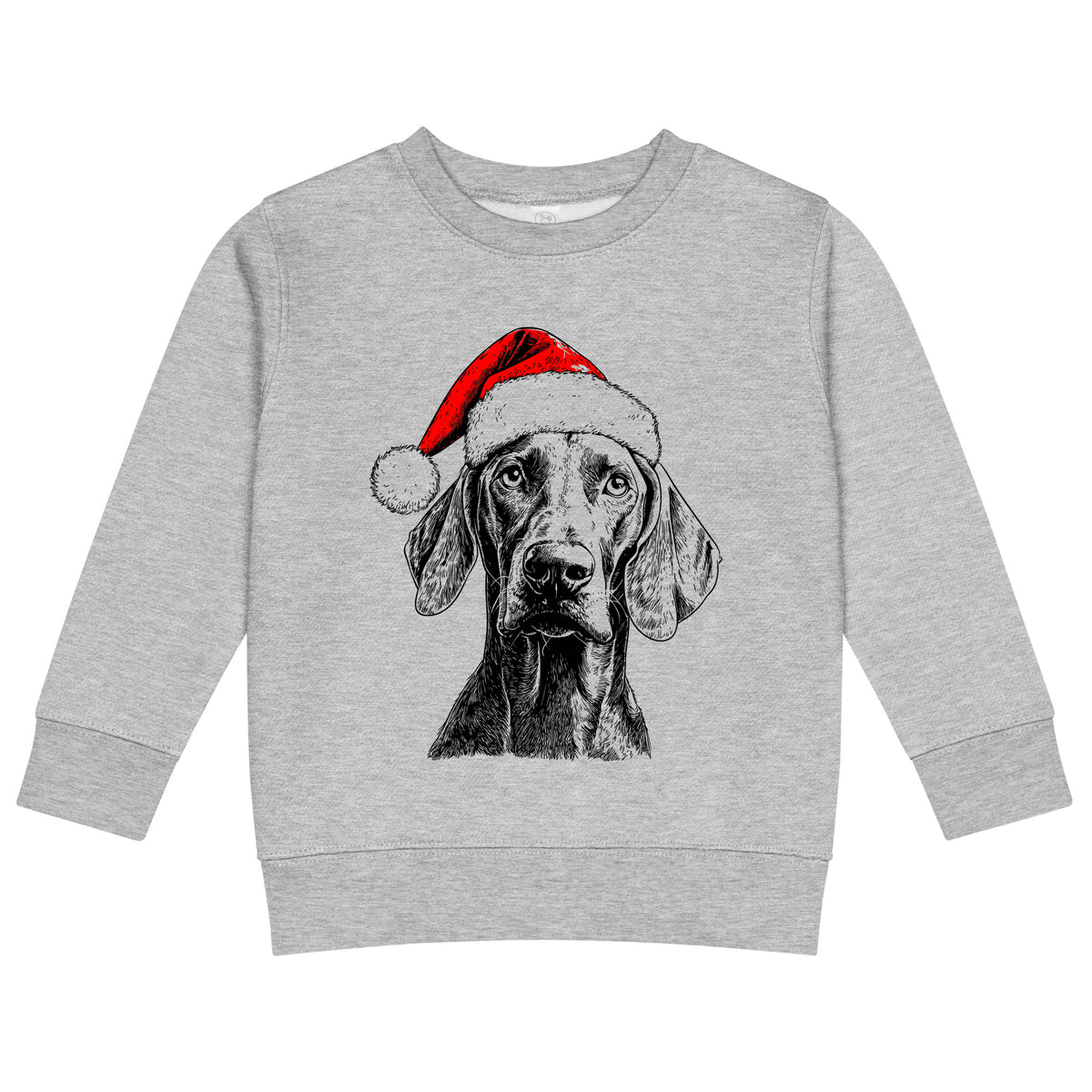 Weimaraner Christmas dog sweatshirt — toddler and kids Heather