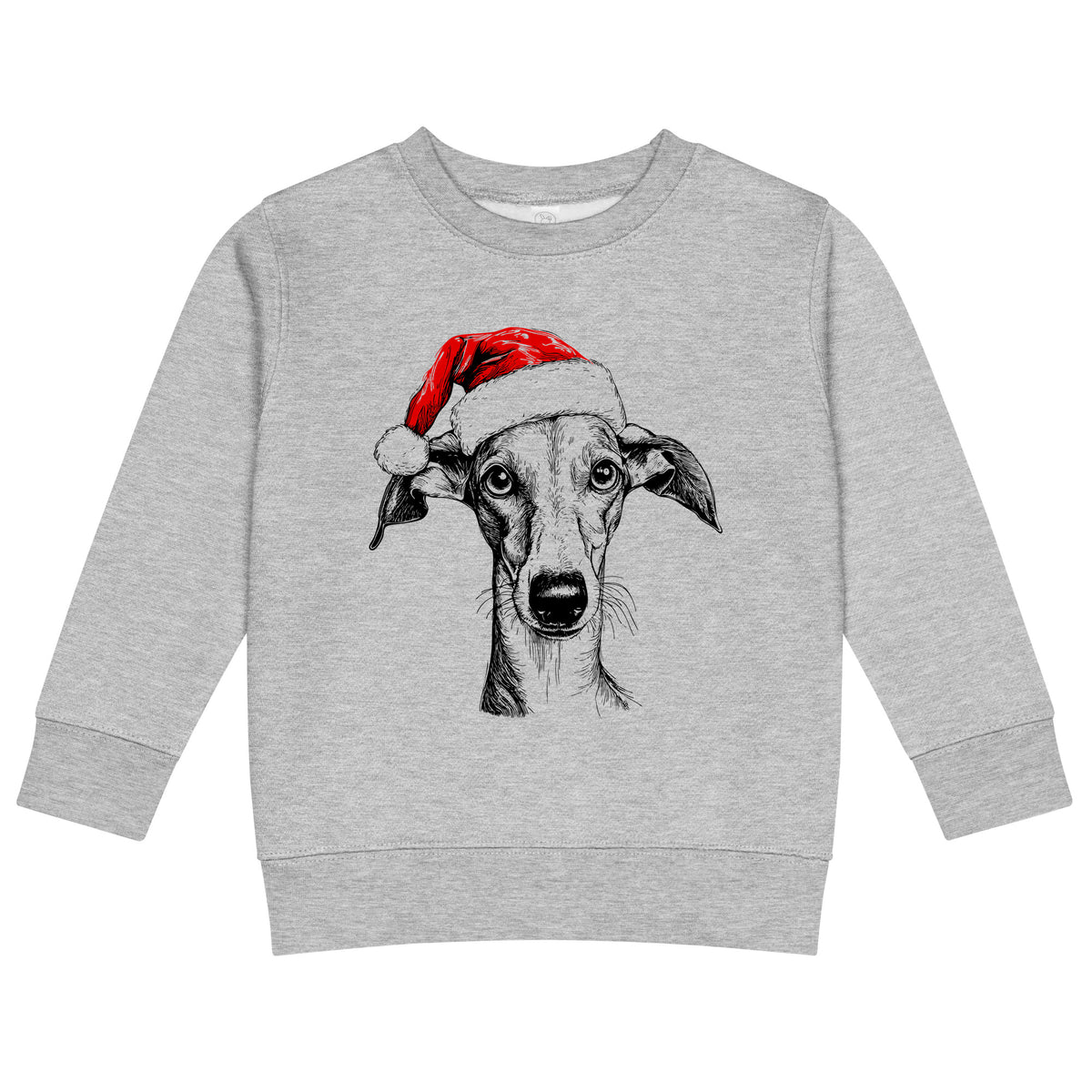 Whippet Christmas dog sweatshirt — toddler and kids Heather