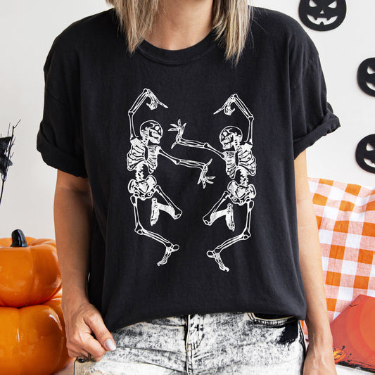 Dancing Skeletons Retro Halloween Comfort Colors Tshirt