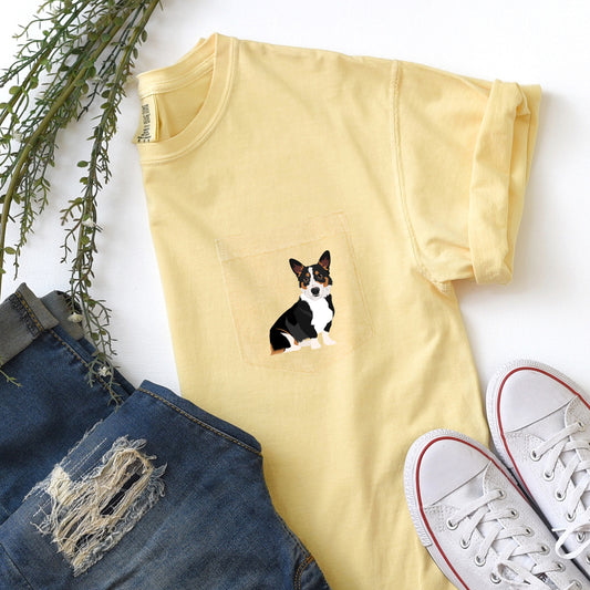 Dog Lover Pocket Tee, Many Breeds Available, Comfort Colors Tshirt