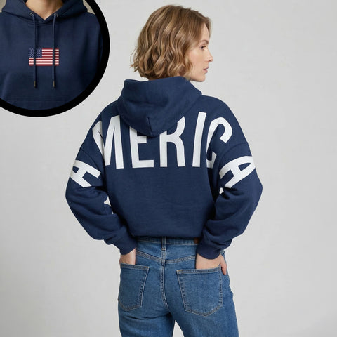 Oversized America Back Print Hoodie & Sweatshirt | USA Printed