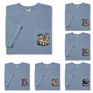 Patriotic Dogs: 4th of July Celebration With 50 Breeds USA Flag Fireworks Comfort Colors Tee