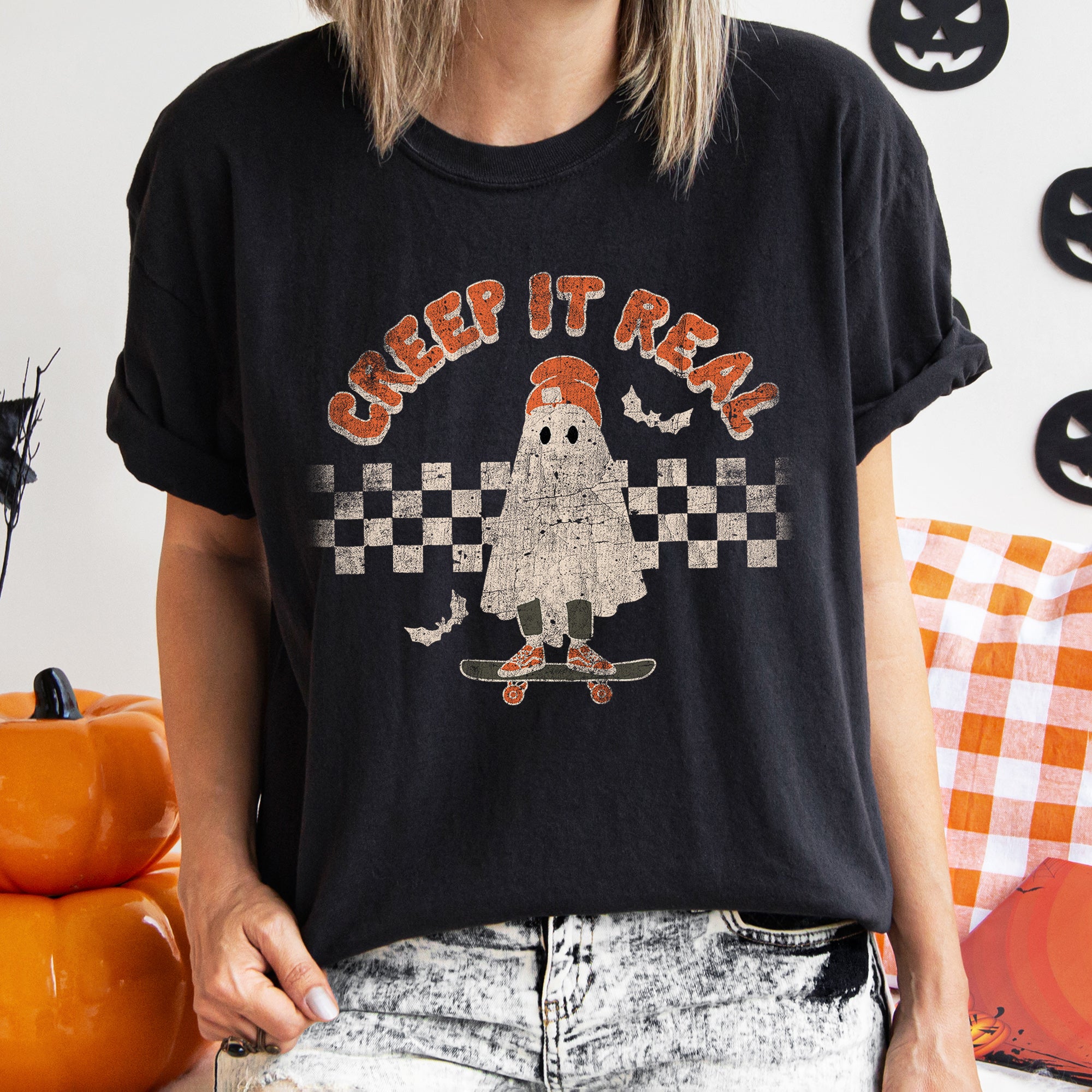 Creep It Real Retro Ghost Halloween T-shirt