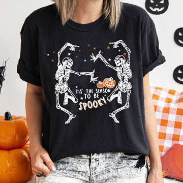 Tis The Season Dancing Skeletons Halloween T-shirt
