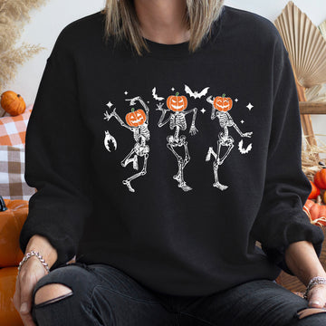 Dancing Pumpkin Heads Halloween Sweatshirt