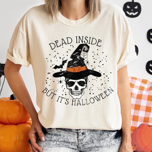 Dead Inside Skull Vintage Halloween Comfort Colors Tshirt