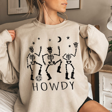 Howdy Skeletons Halloween Sweatshirt