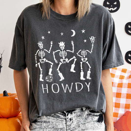 Howdy Skeletons Vintage Halloween Comfort Colors Tshirt