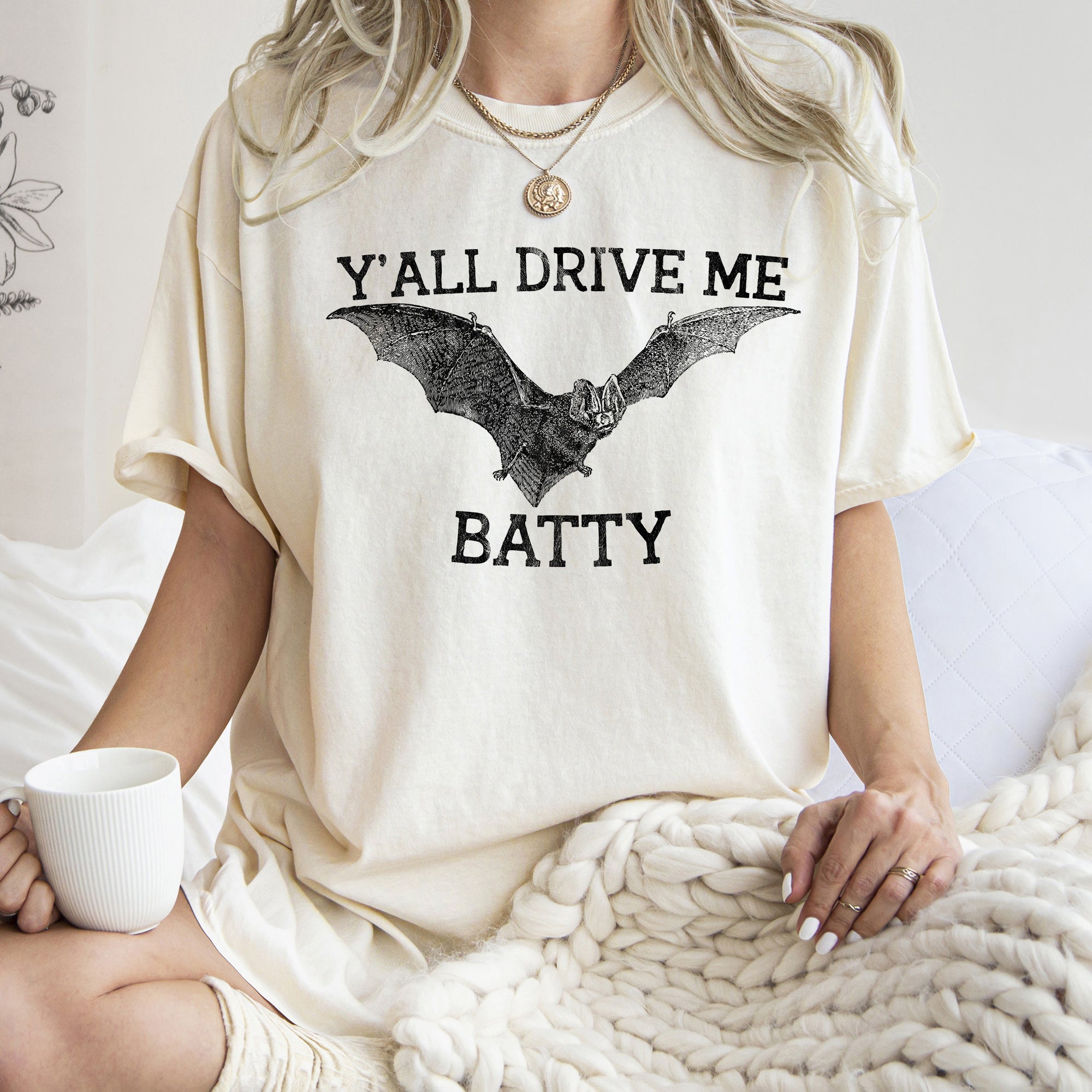 Y'all Drive Me Batty Retro Halloween T-shirt