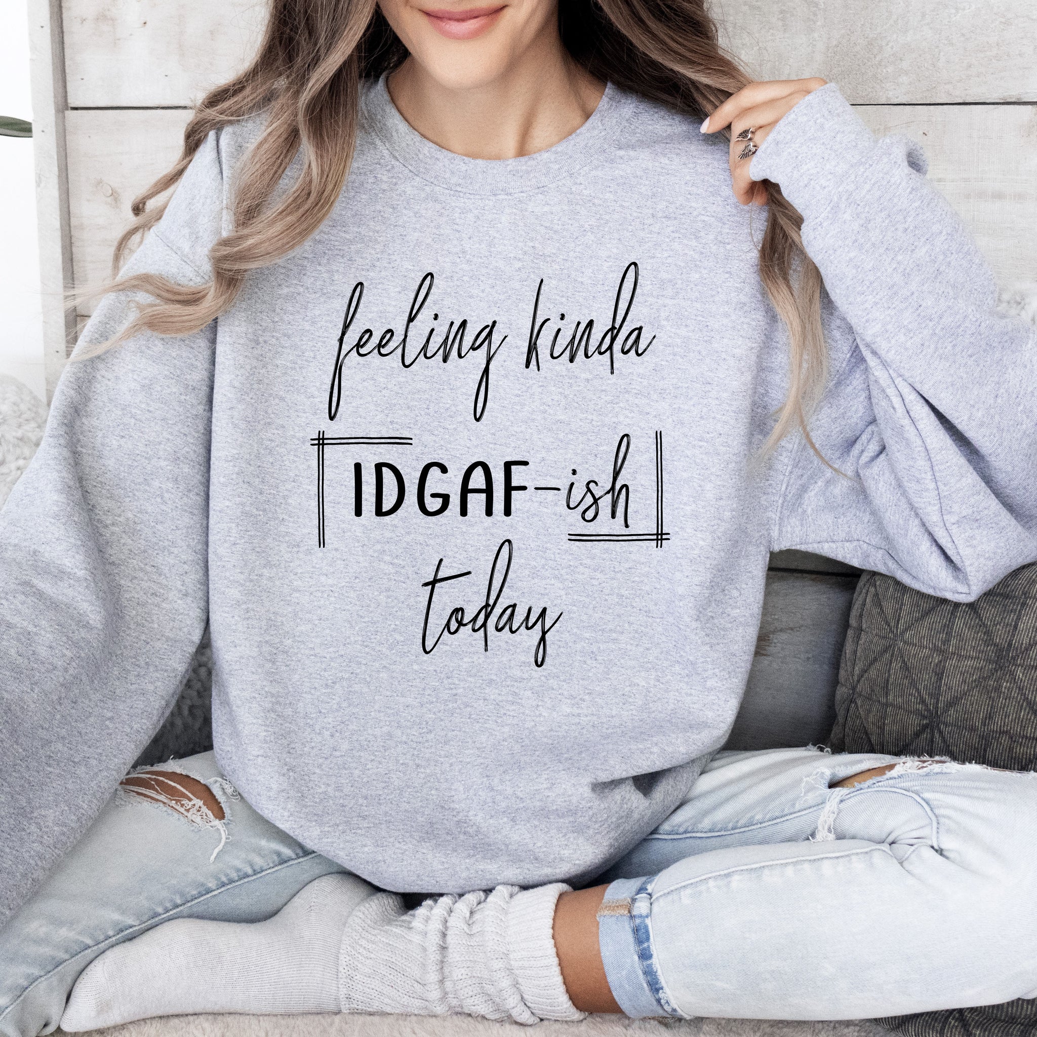 Feeling Kinda Idgafish Sweatshirt, Sarcastic College Sweatshirt