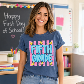 Back To School, Striped, First Day, Teacher, Grades, Students Comfort Colors T-Shirt