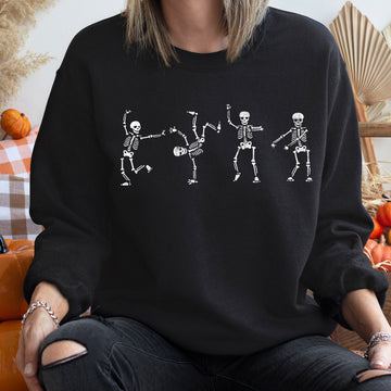 Flossing Skeletons Vintage Halloween Sweatshirt