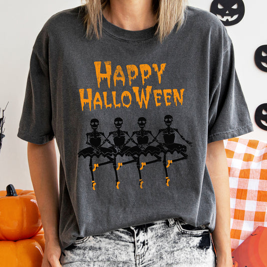 Happy Halloween Ballerinas Retro Halloween Comfort Colors Tshirt