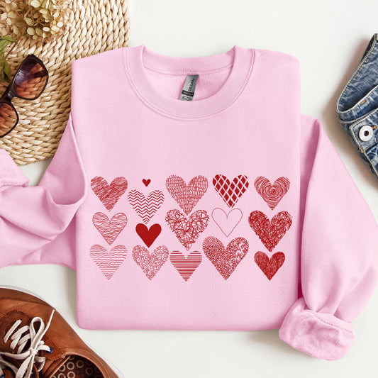 Heart Doodles, Sweatshirt, Valentine's Day