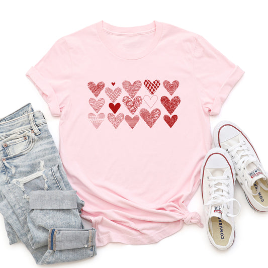 Heart Doodles, Super Soft Tshirt, Valentine's Day