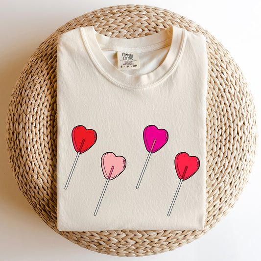 Valentine's Candy, Lollipop, Sweet Heart, Comfort Colors Tshirt, Valentine's Day