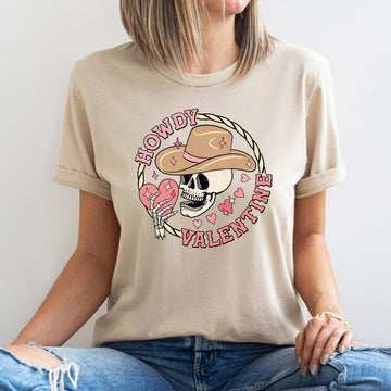 Howdy Valentine, Skeleton Cowboy, Western, Country, Super Soft Tshirt, Valentine's Day