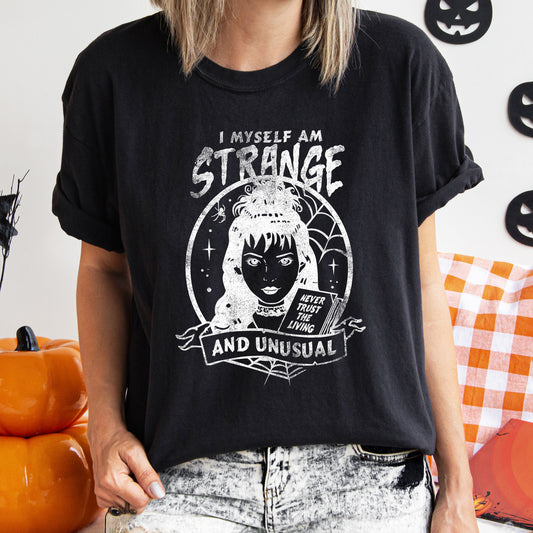 I Myself Am Strange And Unusual Retro Halloween Comfort Colors Tshirt