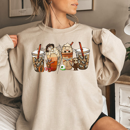 Horror Coffee Vintage Halloween Sweatshirt