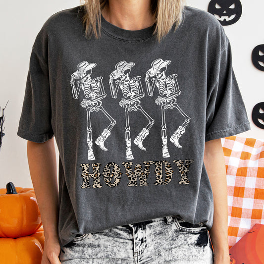 Howdy Leopard Retro Halloween Comfort Colors Tshirt