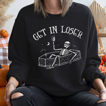 Get In Loser Vintage Skeleton Sweatshirt
