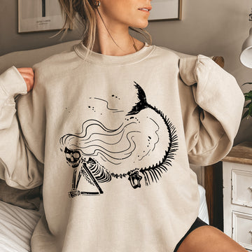 Mermaid Skeleton Halloween Sweatshirt