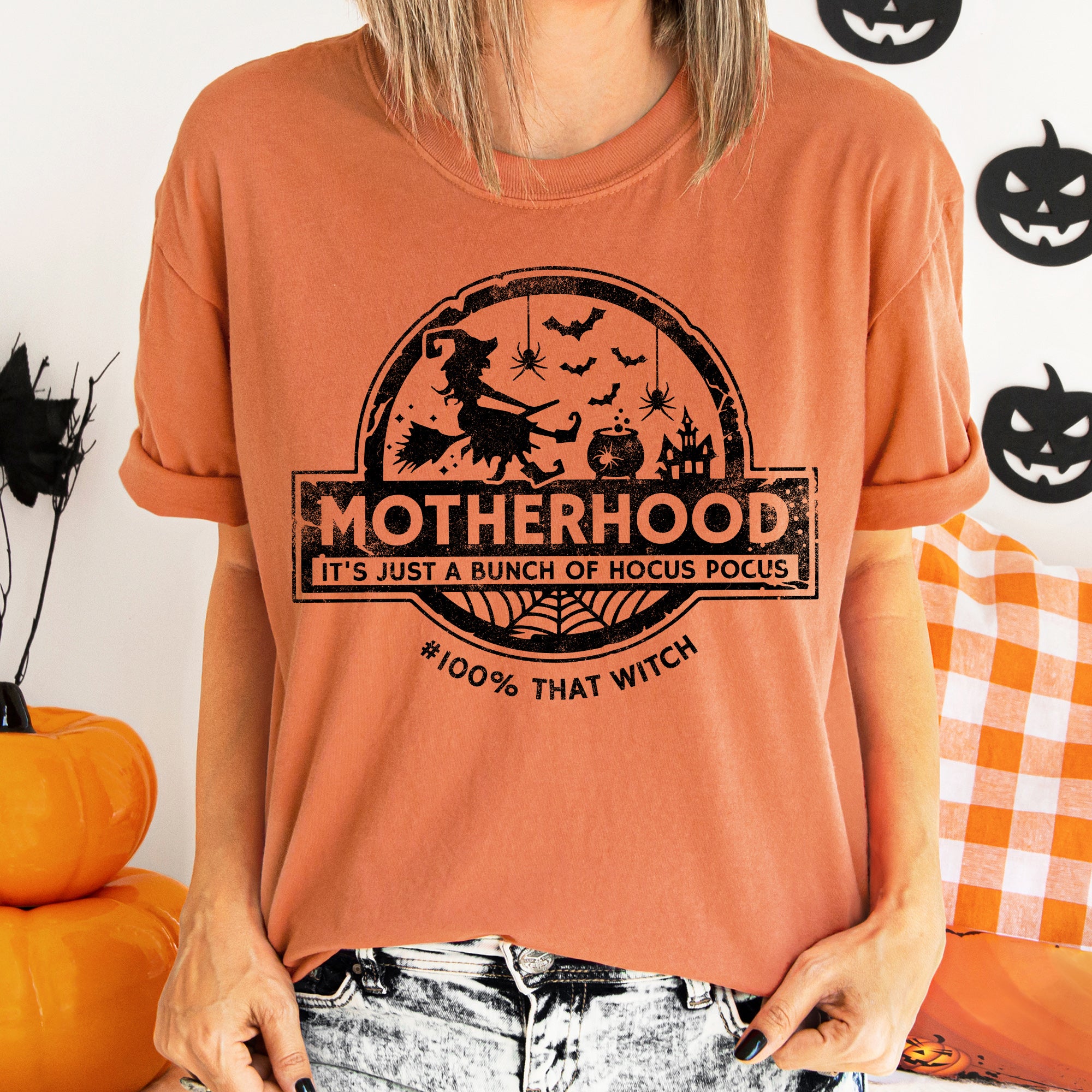 Witch Motherhood Retro Halloween T-shirt