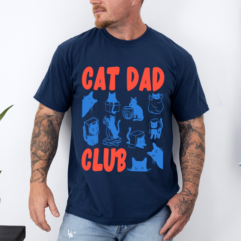 Cat Dad Club Shirt, Cat Father Tee, Funny Cat T-Shirt, Cat Lover, Father's Day, Comfort Colors Tee, Gift, Trendy Men's T-Shirt