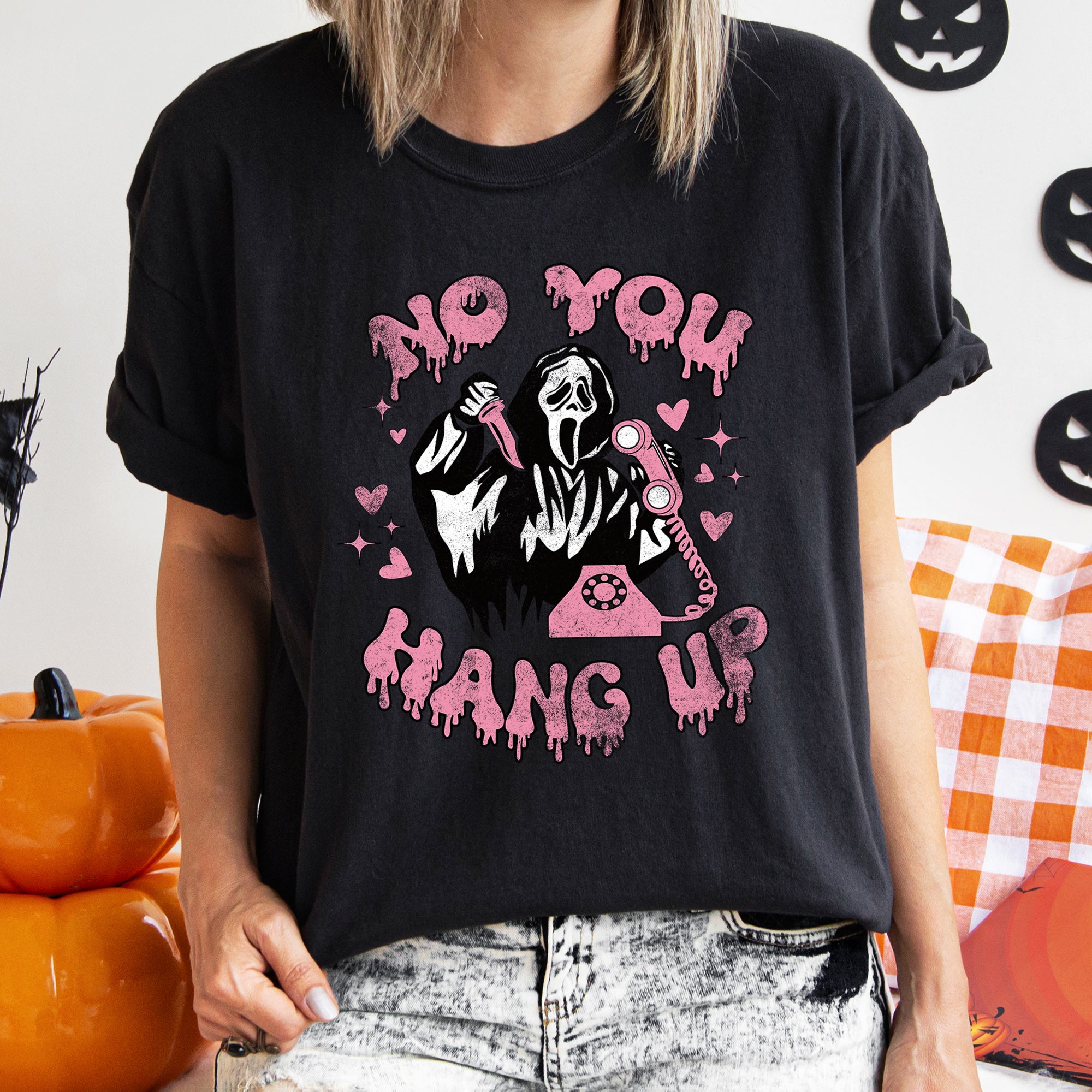 No You Hang Up Scream Retro Halloween T-shirt
