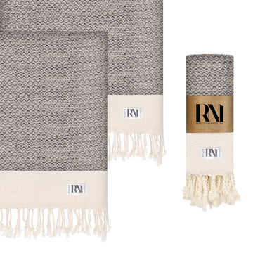 Heritage Diamond Turkish Peshtemal Hand Towels - Set of 2