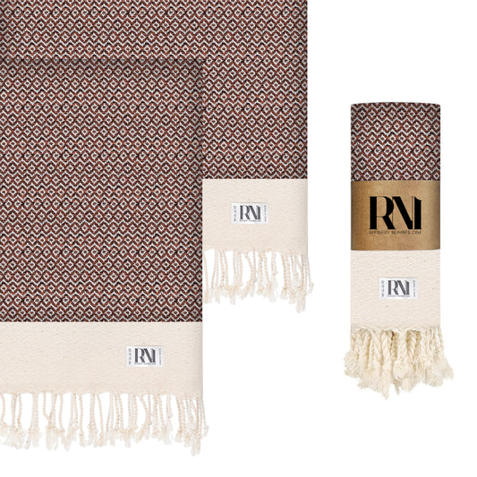 Heritage Diamond Turkish Peshtemal Hand Towels - Set of 2