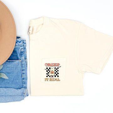 Creep It Real Checked Halloween Pocket T-shirt