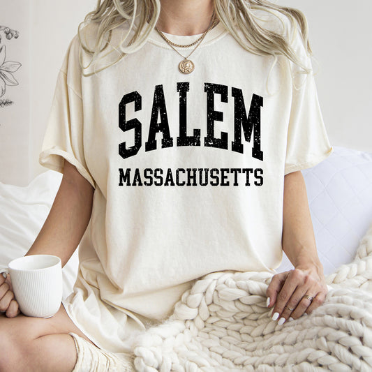 Salem Massachusetts Retro Halloween Comfort Colors Tshirt