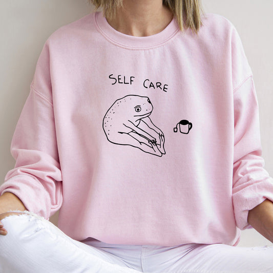 Self Care Frog, Positivity, Kindness, Mental Health, Sweatshirt