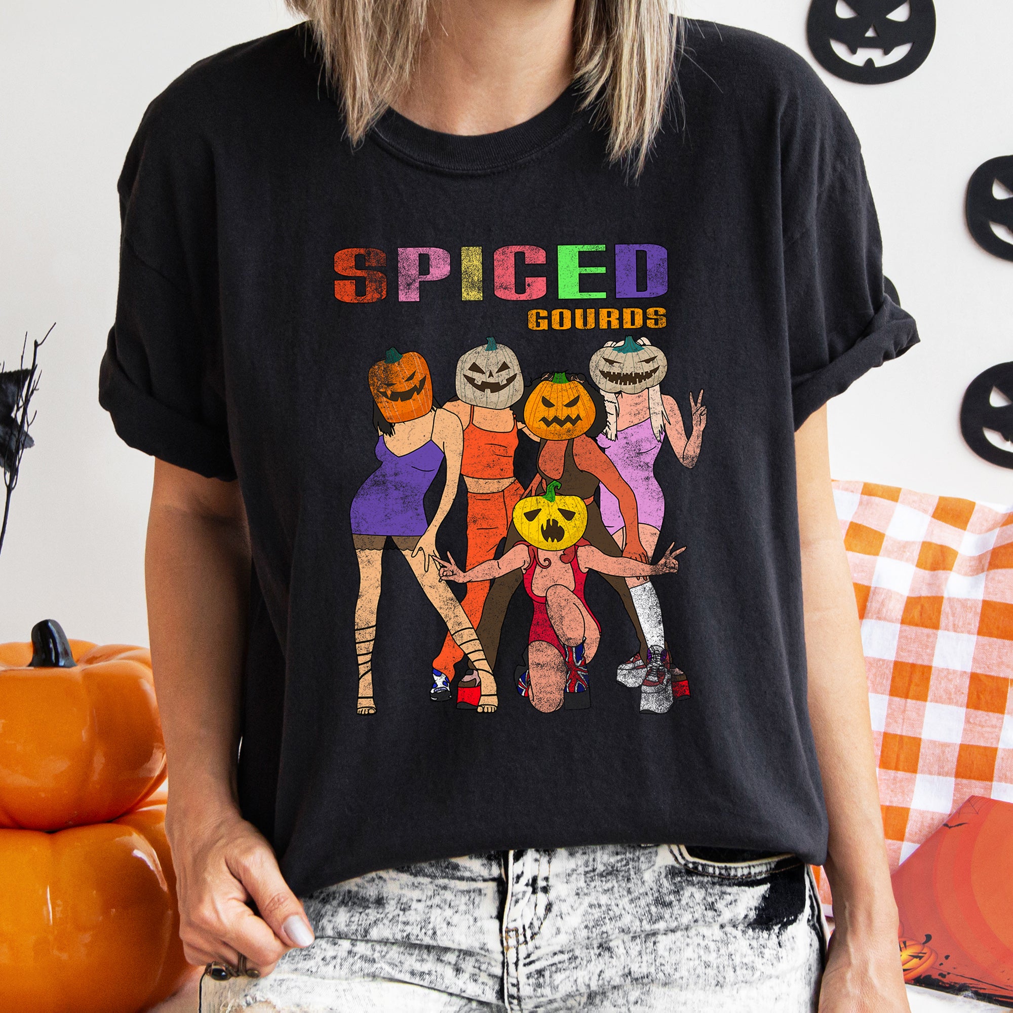 Spiced Gourds Funny Retro Halloween T-shirt