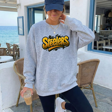 Retro Football Team Graffiti Designs, 80s Vibe, Sports, Game Day Sweatshirt