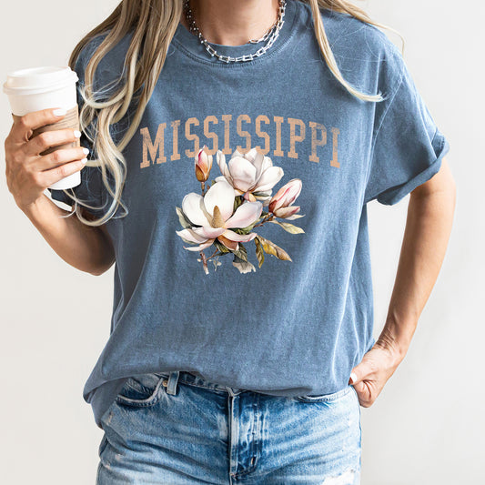 Mississippi State Flower Comfort Colors Tshirt