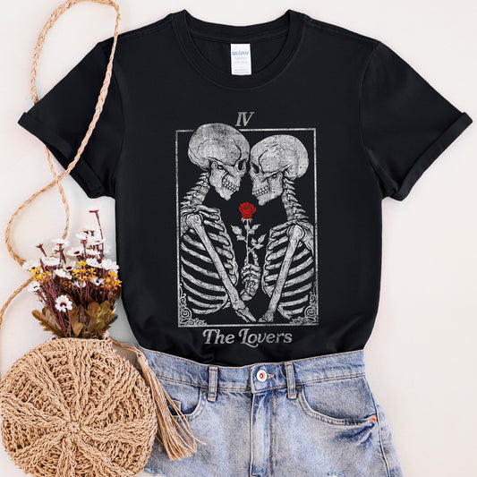 The Lovers Tarot, Skeletons, Mystical, Magic, Super Soft Tshirt, Valentine's Day