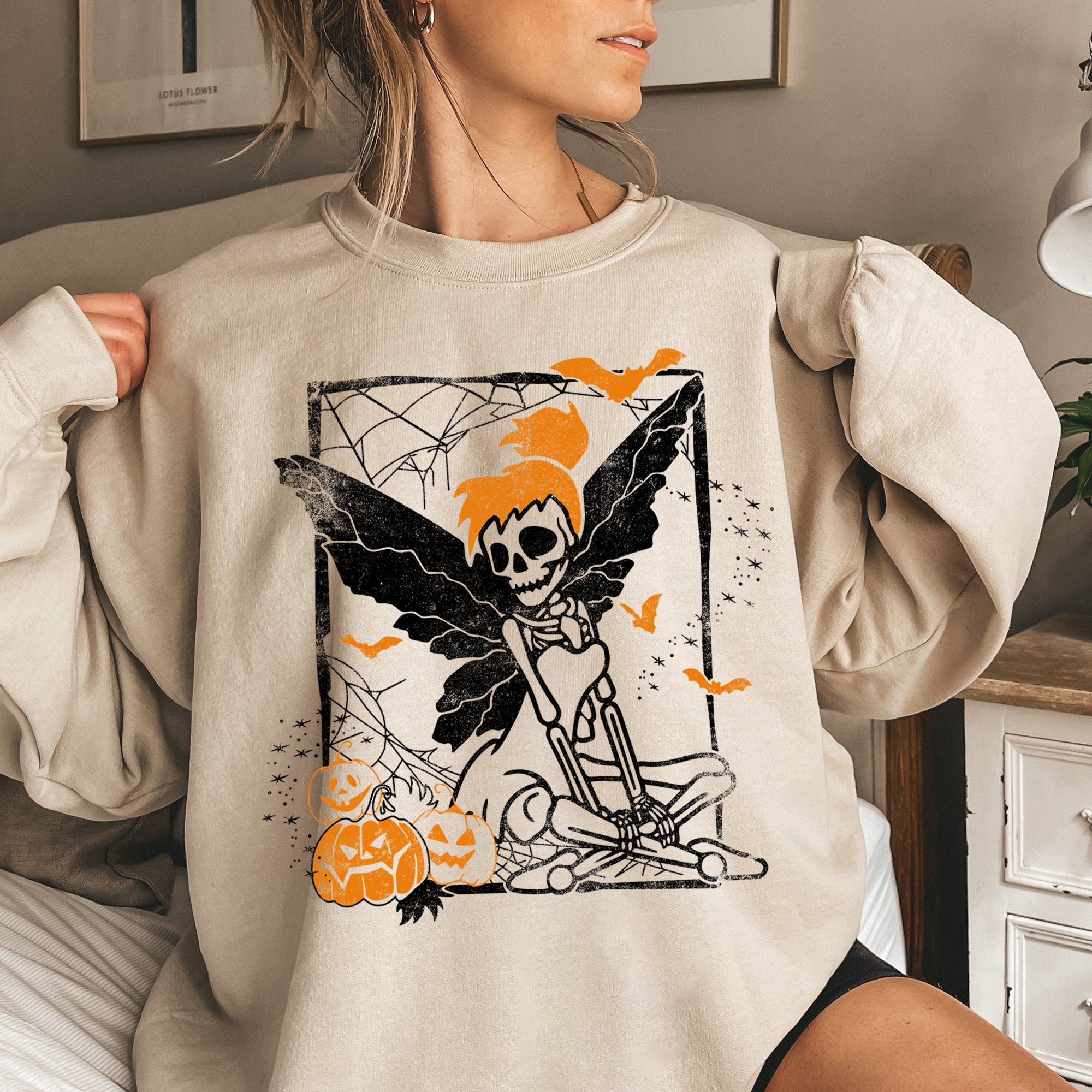 Tinkerbell Skeleton Halloween Sweatshirt