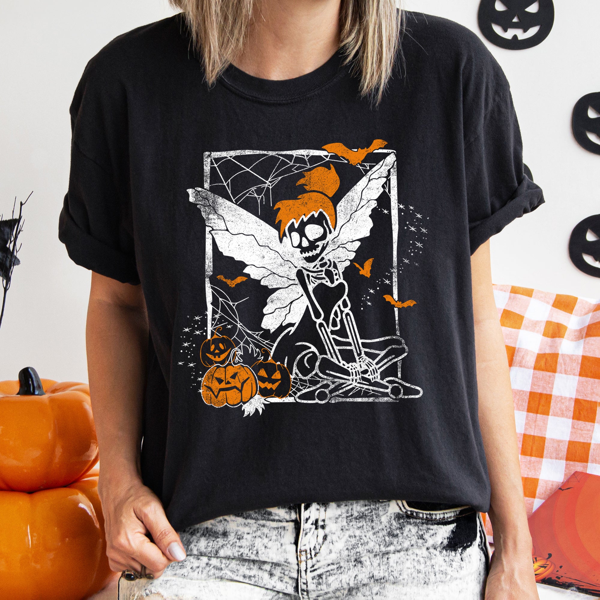 Tinkerbell Skeleton Retro Halloween T-shirt