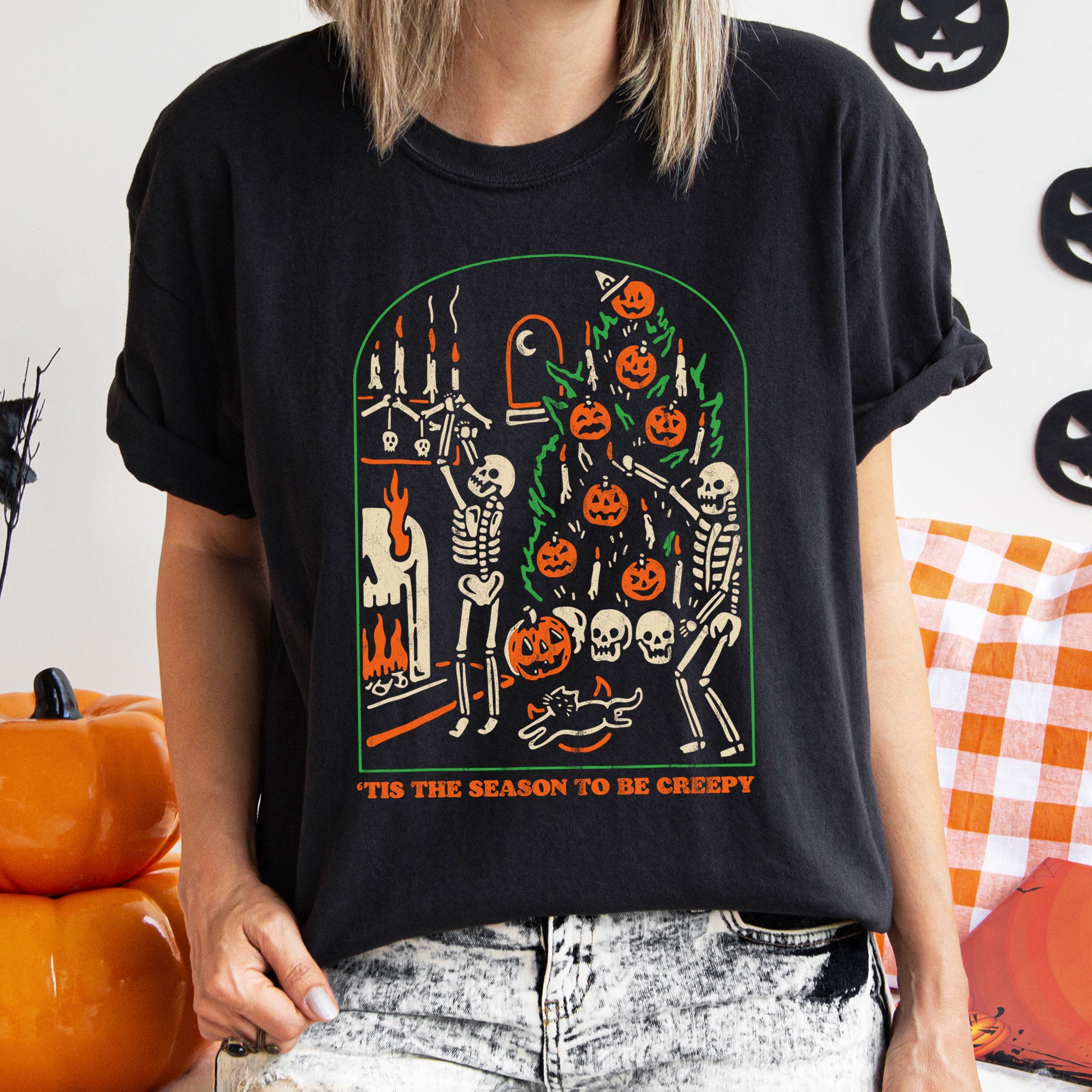 Tis The Season To Be Creepy Retro Halloween Tshirt | Refinery Number One