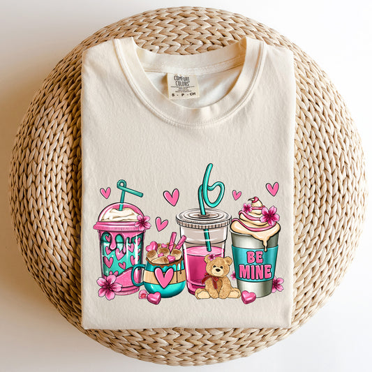 Valentine's Coffee Lover, Pink, Comfort Colors Tshirt, Valentine's Day