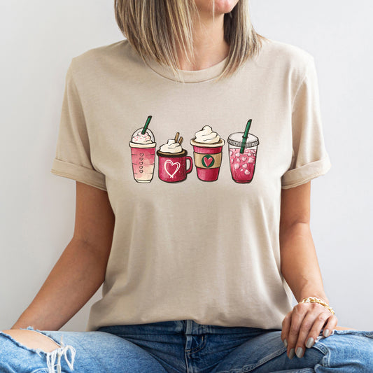 Valentine's Coffee, Drinks, Super Soft Tshirt, Valentine's Day