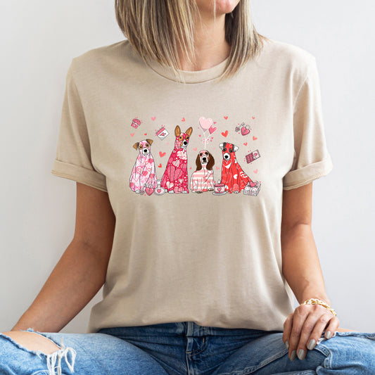 Valentine Ghost Dogs, Super Soft Tshirt, Valentine's Day