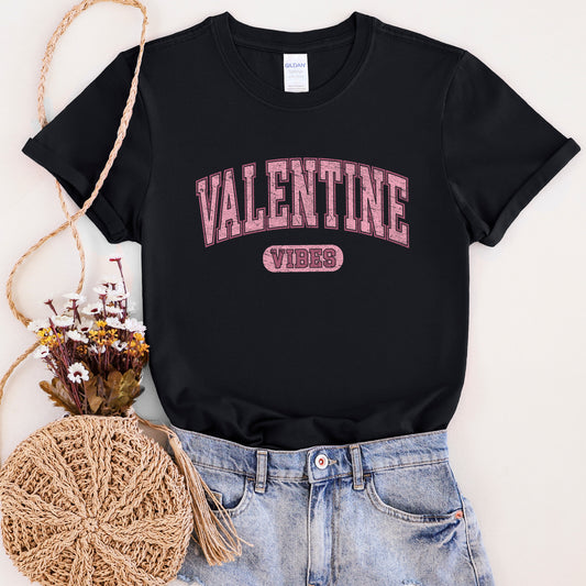 Valentine Vibes, Collegiate, College, University, Super Soft Tshirt, Valentine's Day