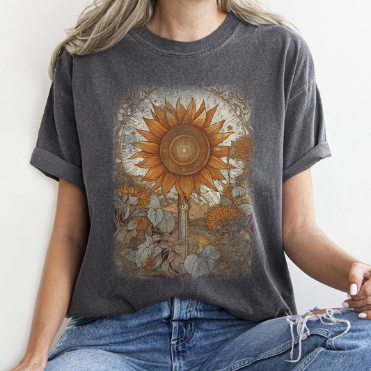 Vintage Sunflower Field Comfort Colors Tshirt