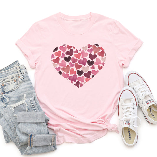 Watercolor Hearts, Super Soft Tshirt, Valentine's Day