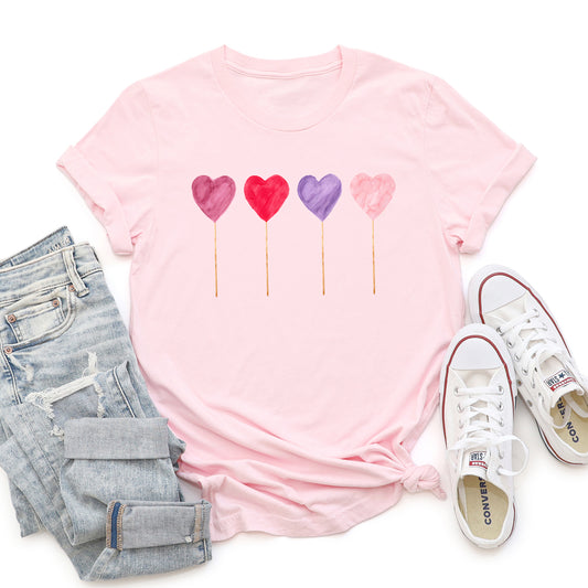 Watecolor Lollipops, Candy, Sweets, Suckers, Super Soft Tshirt, Valentine's Day