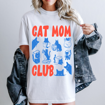 Cat Mom Club Shirt, Cat MamaTee, Funny Cat T-Shirt, Cat Lover, Comfort Colors Tee, Gift, Trendy Women's T-Shirt
